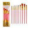 10-Piece Children's Paint Brush Set: Blue Handle Nylon Brushes for Acrylic, Watercolor, and Oil Painting