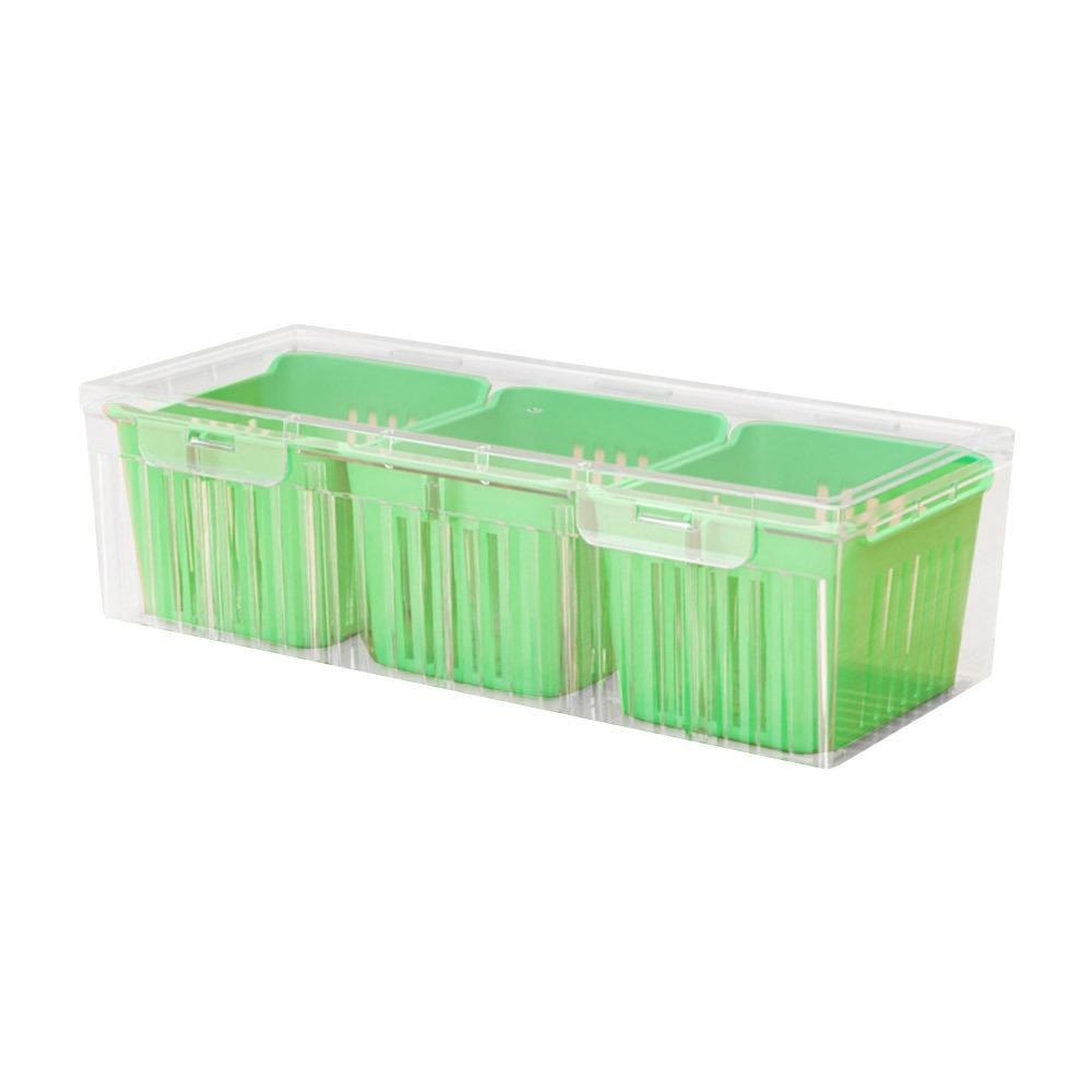 

Large Capacity Fresh-keeping Boxes with Lid Vegetable Fruit Storage Box Onion Ginger Garlic зелёный