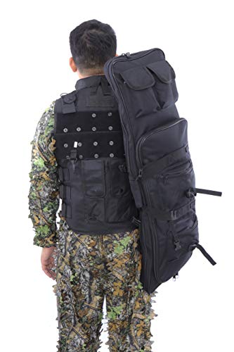 Sutekus Double Gun Case, Rifle Case, Airsoft Nylon, 2-Way, Black (120cm)