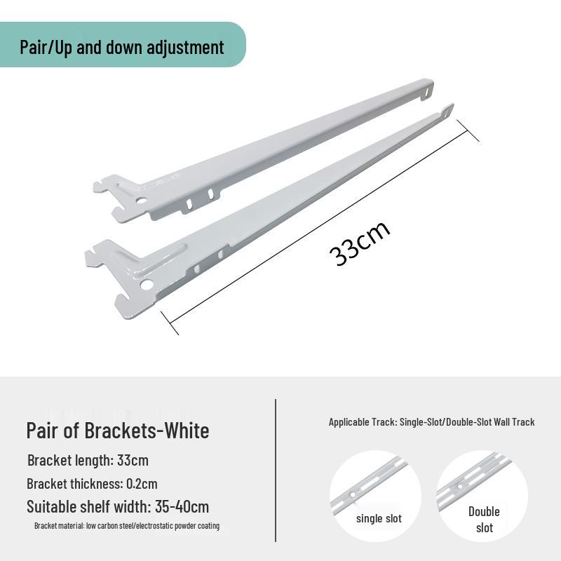 Adjustable Wall-Mount Shelf Bracket for Wooden Boards