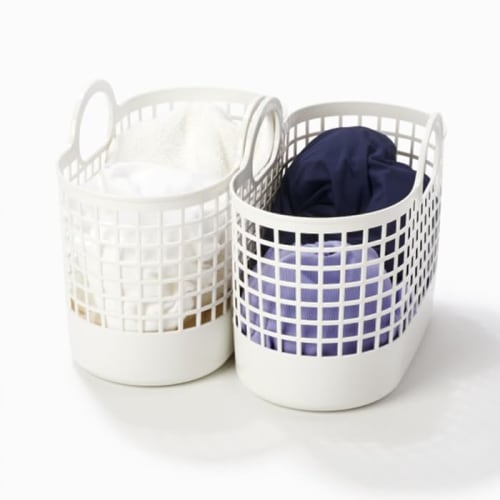 Like-it Town Basket, Mini, White, LBB-16C, Laundry Storage, Made with Approximately 90% Biomass Plastic