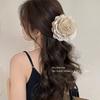 1pc Gentle Lace Rose Flower Hair Clip, Elegant French Hair Clip, Back of the Head Bun Shark Clip, Half-up Hair Clip