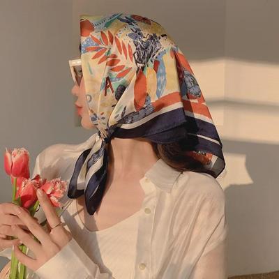 „Trendy 2023 Retro-Stirnband im französischen Schal-Stil für Damen – großes quadratisches Haarband“