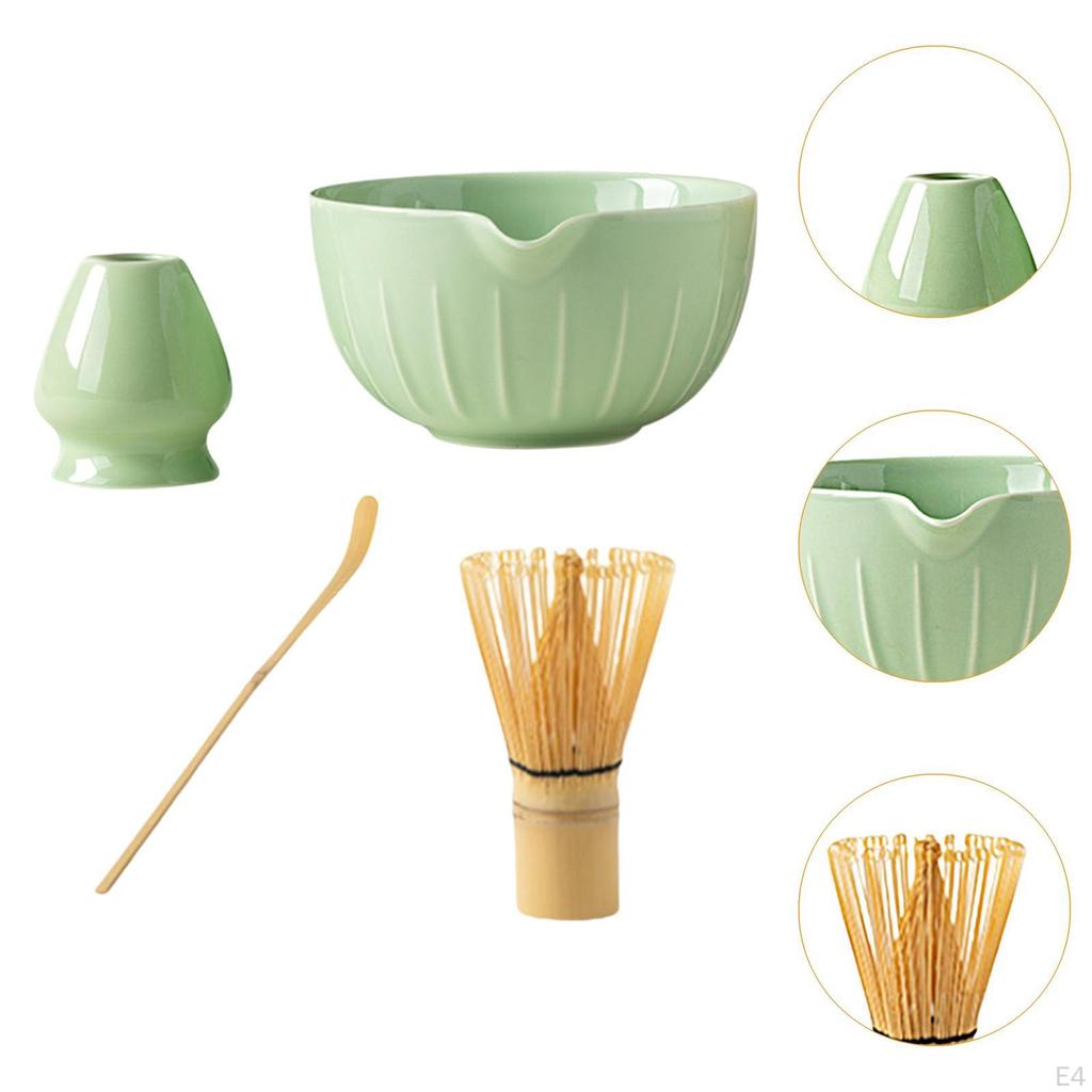 4-teiliges Matcha-Set Schale mit Ausguss Tee