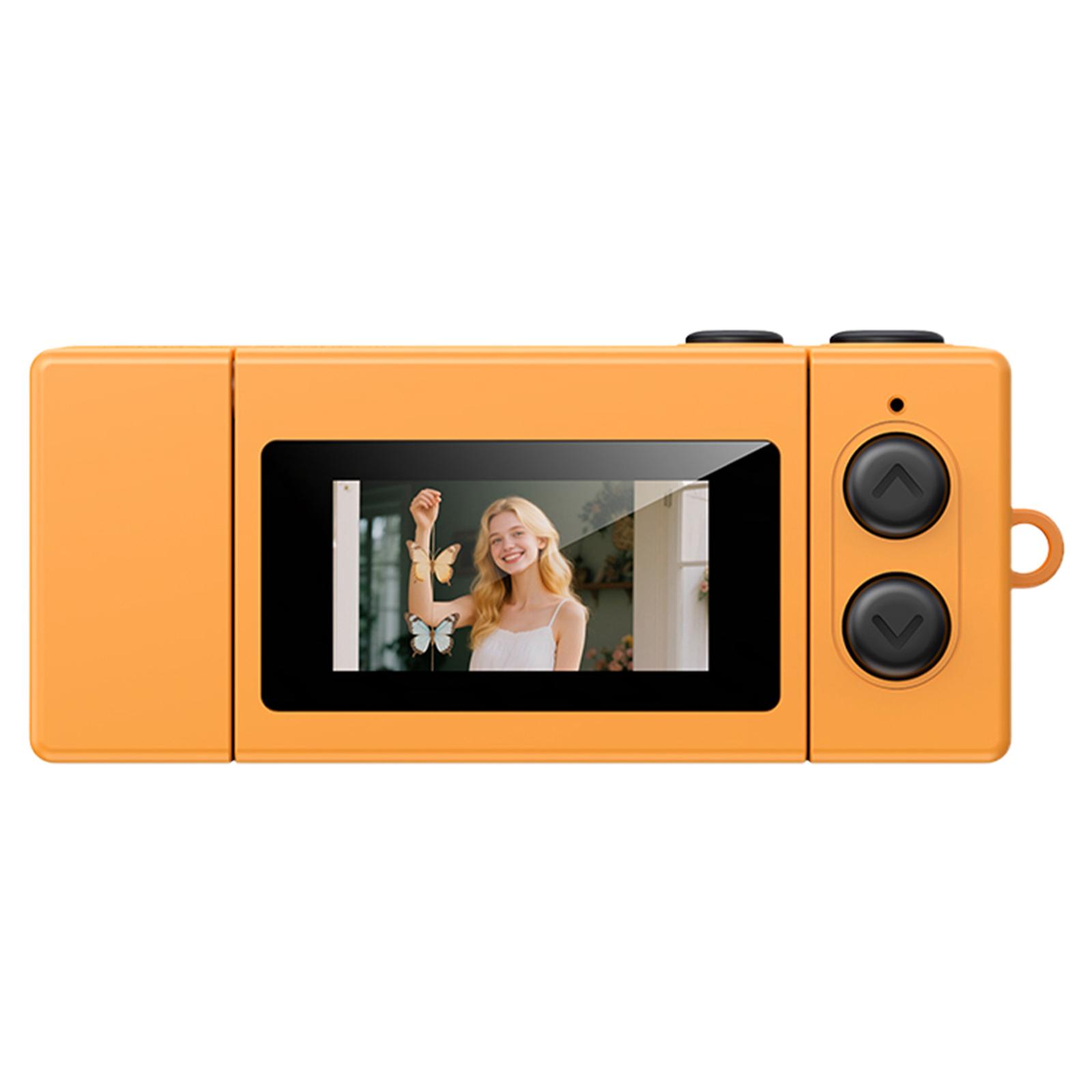 

Retro Small Video Recorder Camcorder 1080P Mini Keychain Camera Support Memory Card for Beginners Teens and Adults Travel Vlog помаранчевий