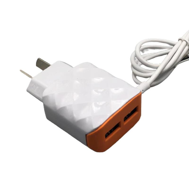 Universal 2 USB Charger Mobile Phone Argentine Dual Port 2.1A with Cable Direct Charging