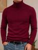 Suéter Clássico Masculino de Gola Alta com Mangas Longas - Pulôver com Malha Canelada Slim Fit para Camadas de Outono Inverno e Uso Diário.