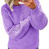26 Spring Autumn Women's Cable Knit Loose Round Neck Pullover Sweater