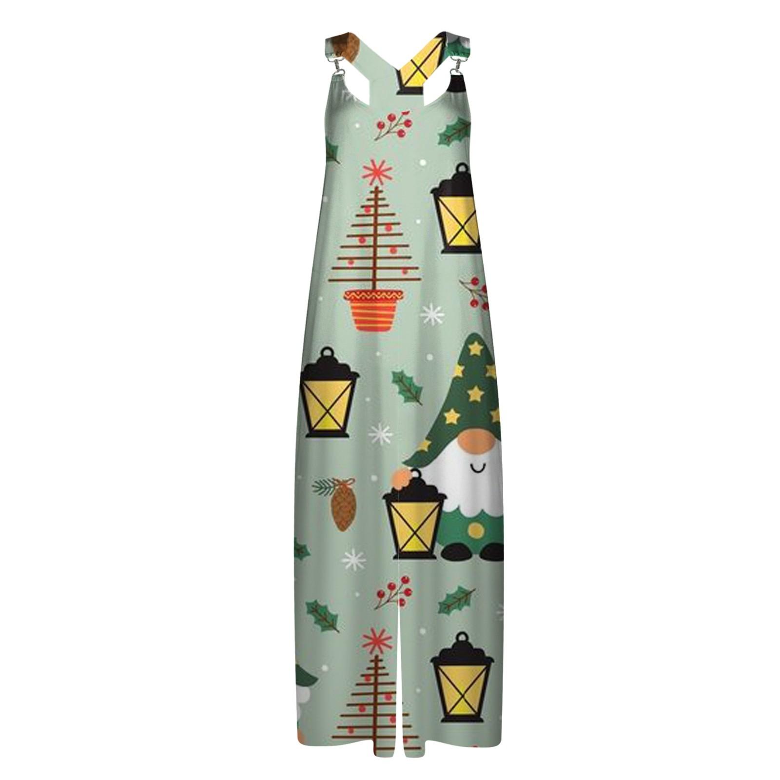 Женский летний комбинезон с рождественским принтом в винтажном стиле (Нерегулируемые — фото 4