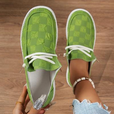 Fashion Women Canvas Shoes Lace Up Sneakers Ladies Loafers Soft Breathable Casual Shoes Solid Female Flat Shoes
