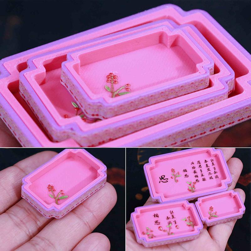 1/12 Doll House Miniature Chinese Style Jewelry Display Box Simulation Vintage Jewel Case Toy Mini Decoration Dollhouse