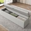Linen, Upholstered Bench, 141*41.5*47cm(L*W*H), Upholstered Seat Bench, Bed Stool, Bench with Storage Space, Light Gray