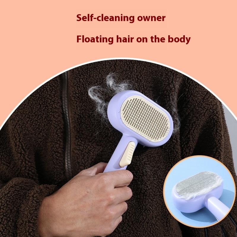 Pet Double-Sided Self-Cleaning Hair Removal Comb Pet Hair Cleaner Brush Cat Shedding Brush Massage Comb Pet Cleaning Supplies