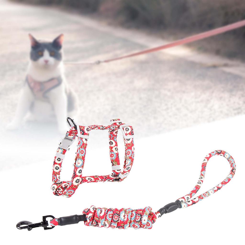 Cat Harness and Leash for Walking, Traction Rope Easy Control Adjustable Kitty Cats