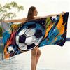 Football Beach Towel Quick Dry Microfiber Soccer Print Towel for Sports Gym Camping