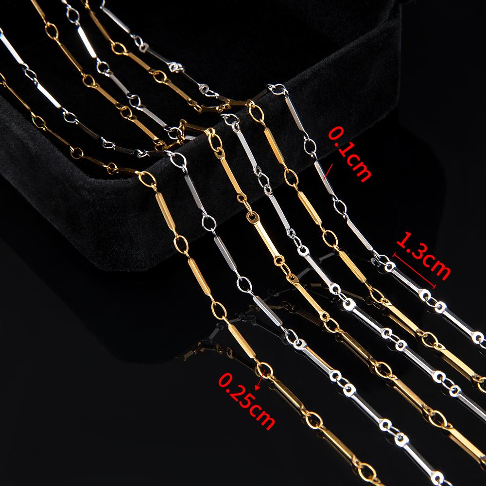 No Fade 1Meter Stainless Steel Gold & Silver Color Twist Stick Link Chain Bulk Chains for DIY Necklace Bracelet Jewelry Making