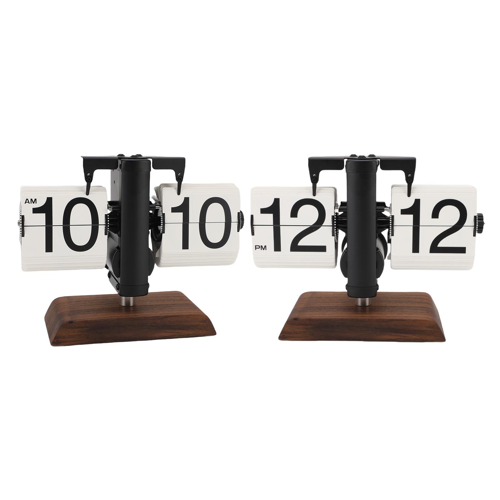 

Desk Clock Retro Vintage Mechanical Auto Table Decor 12h for Home Living Room Study Room School