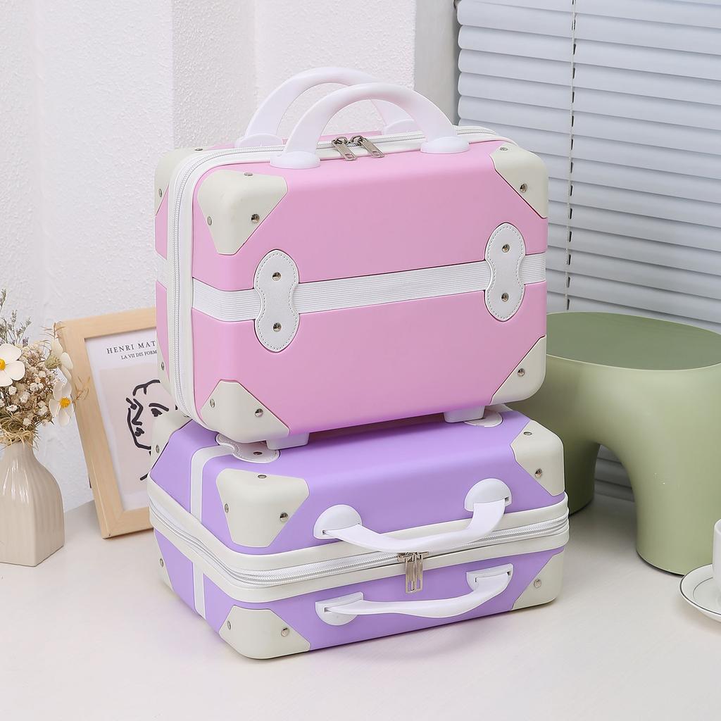 New Arrival Portable Makeup Storage Box with Large Capacity for Kids, 14-inch Travel Suitcase Storage Box Organizador