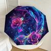 1pc Neon Dolphins Roses Heart Umbrella with Plastic Handle,Suitable for All Seasons Home Travel Outdoor UmbrellaDD420