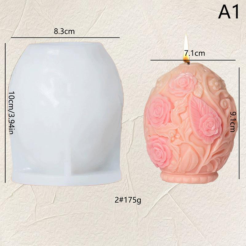 Easter Rose Relief Candle Silicone Mold DIY Jesus Cross Egg Shaped Aromatherapy Wax Resin Mold Chocolate Baking Tool Decor Gifts