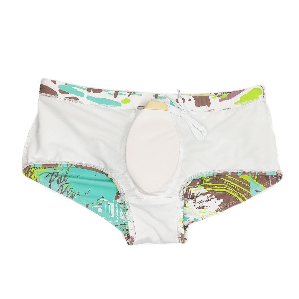 Costume de baie pentru bărbați Sunga, cu imprimeu tropical, albastru turcoaz