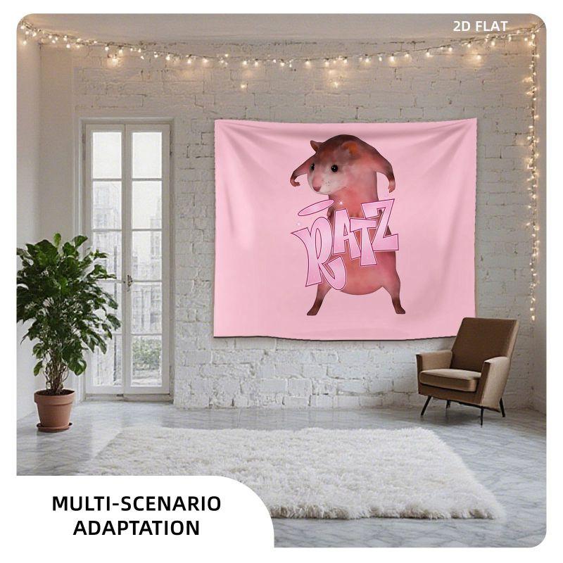 Standing Hamster Internet Celebrity Meme Picture Tapestry Cute Atmosphere Wall Hanging Bedroom Dormitory Home Decoration