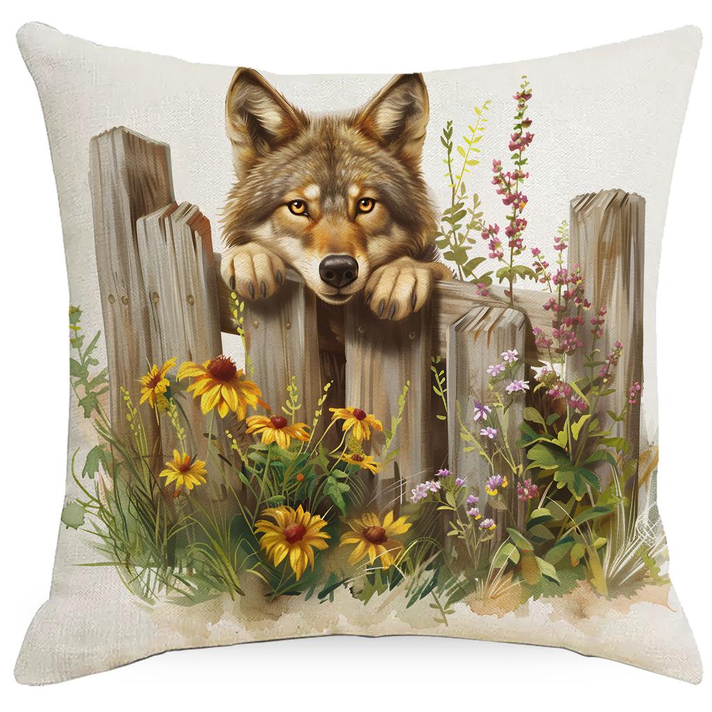 Spring Farm Animal Cow Rabbit Dog Pillowcase Home Decoration Balcony Cushion Decoration Pastoral