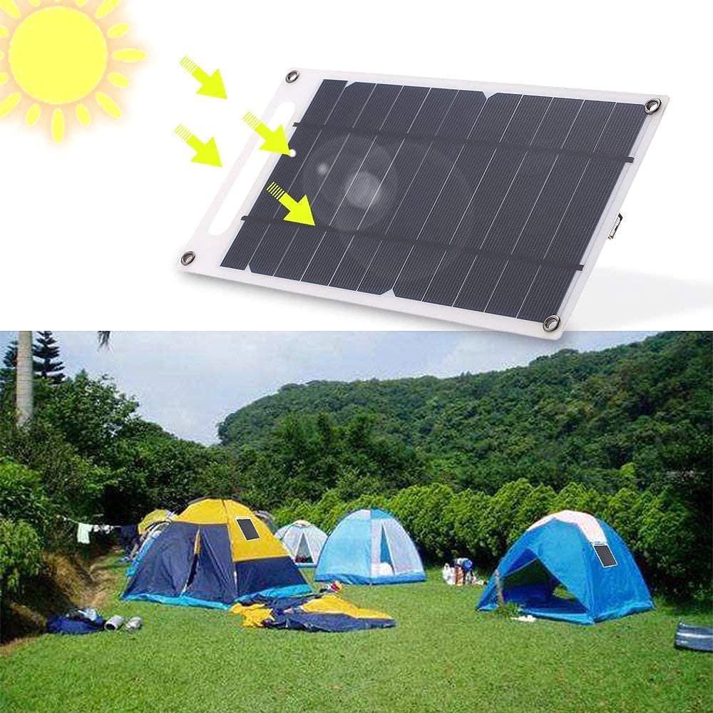 Panel Solar USB de alta potencia de 5V, impermeable para exteriores, senderismo, Camping, células portátiles, Banco de energía, cargador Solar de batería