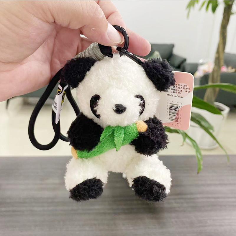 Adorable Plush Panda Keychain Pilot Bear Doll Cute Bag Charm Gift For Kids