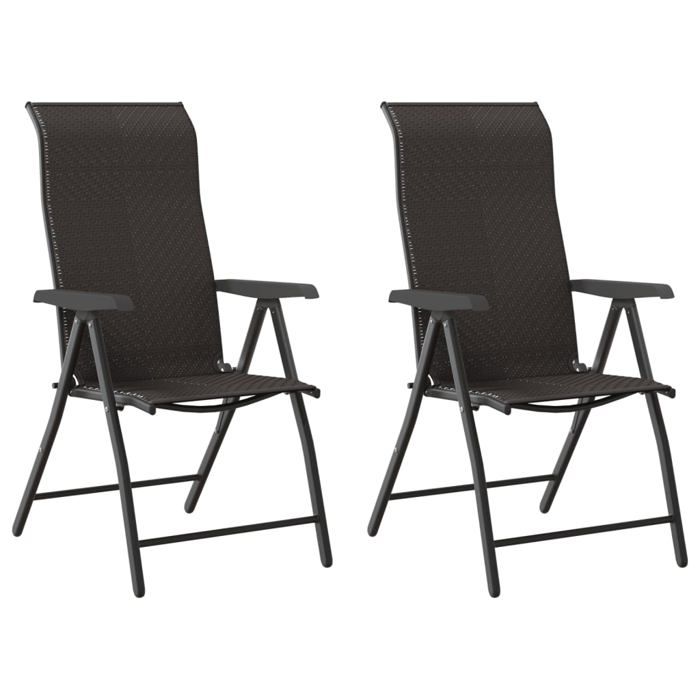 VidaXL Lot de 2 Chaises Pliables Jardin, Sièges de Terrasse, Chaises de Balcon, Meubles de Patio Jardinage Extérieur, Café 4007139
