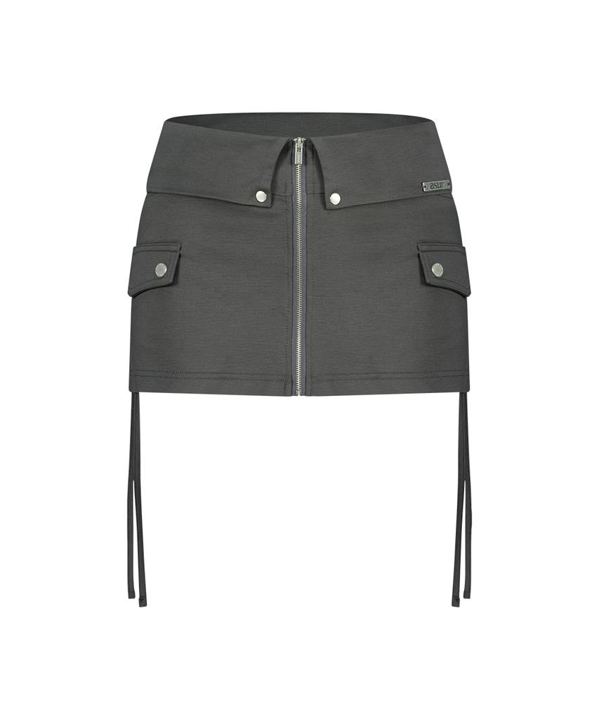 Aejeuyua Folding Hidden Skirt Pants Charcoal