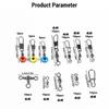 115PCS Ball Bearing Swivel Fishing Swivels Kit Fishing Connector Set  Saltwater Fishing