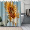 Frische Natur Sonnenblumen Kunstmuster Duschvorhang Badezimmer Dekoration Wasserdicht Polyestergewebe Badewannen-Bildschirm Mit Haken