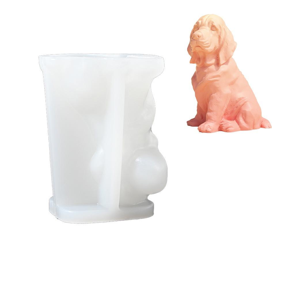 Simulated Dog Silicone Candle Mold 3D Ice Cube Mold Ornaments Mold Pudding Mold  Plaster