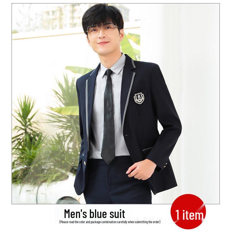 Unisex College-Style JK Uniform: Pleated Skirt & Suit Set
