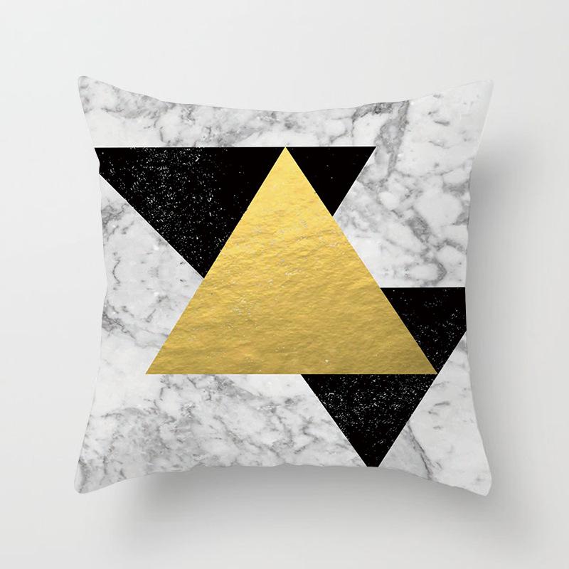 Home Products New Black Geometric Sofa Pillow Cushion Cover Digital Printing Office Cushion Cover