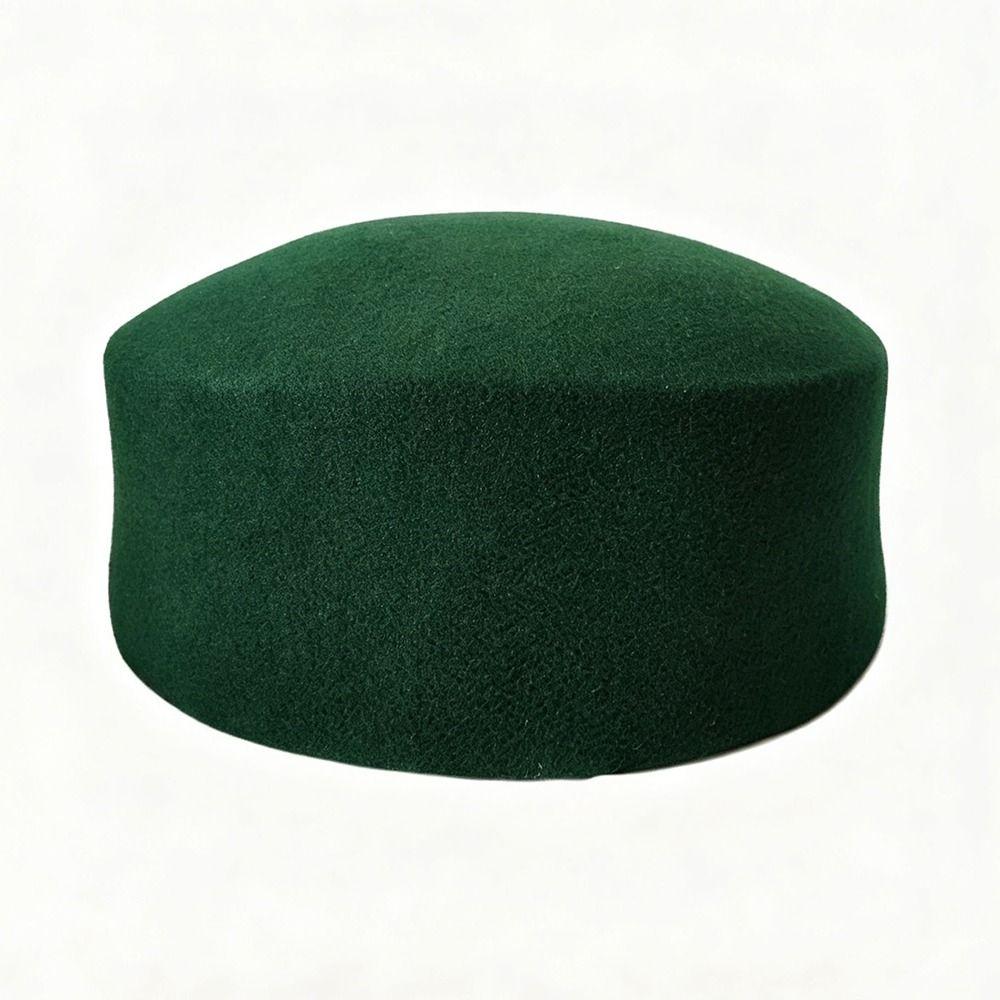 Wool Wool Pillbox Hat Structured Crown Painter Hat New Round Dress Hat Daily Outfits