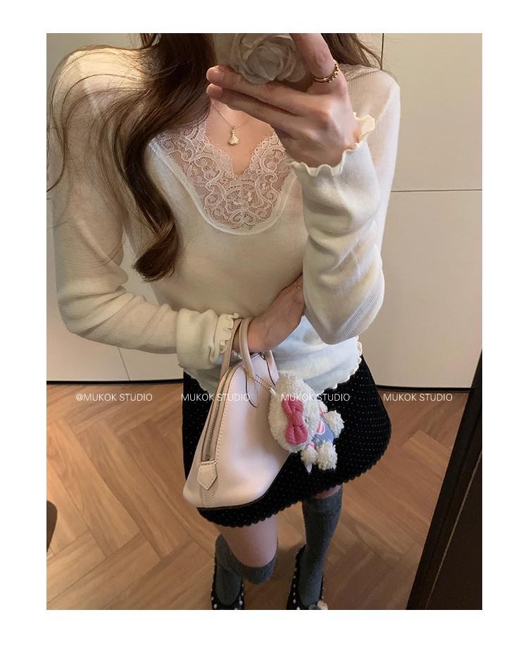 Korean High-Waisted Corduroy Polka Dot A-Line Skirt