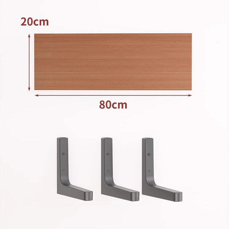Paint-Free Floating Wall Shelf: Wooden Wall-Mounted Bookshelf and Storage Plank
