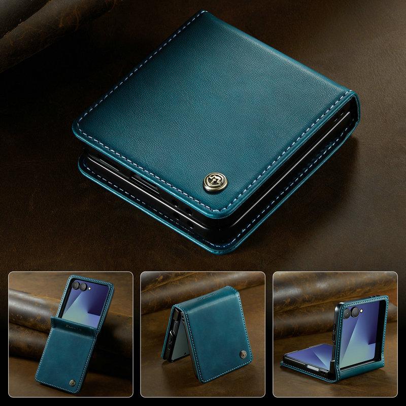 Custodia Lussuosa in Pelle per Samsung Galaxy Z Flip 7 Flip7 5G 2025 Classico Libro Funda Custodia Samsung Z Flip 7 Custodia per Telefono