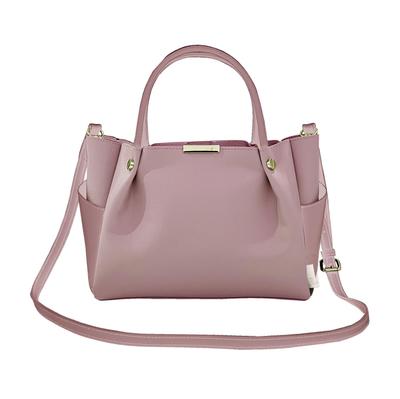 1330 Small Horizontal Beautiful Faux Leather Tote Bag with Shoulder LT BR ROOWORK [Rootote] (04 Pink)