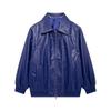Womens Vintage Stand Collar Loose Streetwear Faux Leather Jacket Winter