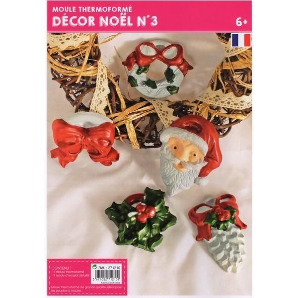 Moule thermoformé - GRAINE CREATIVE - Décor de Noël N°3 - 5 motifs - Démoulage facile - Multicolore
