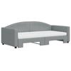 VidaXL Daybed with Trundle and Mattress Light Grey 90x190 Cm Fabric 3197216