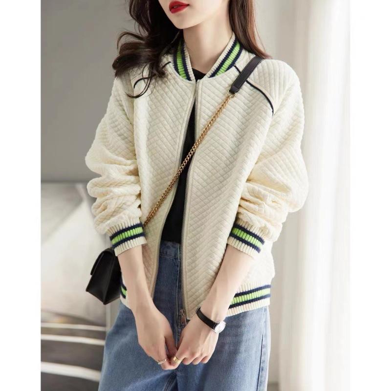 Early Spring Jacket for Women's New Korean Style White Baseball Uniform Casual Jacket Short Special Top