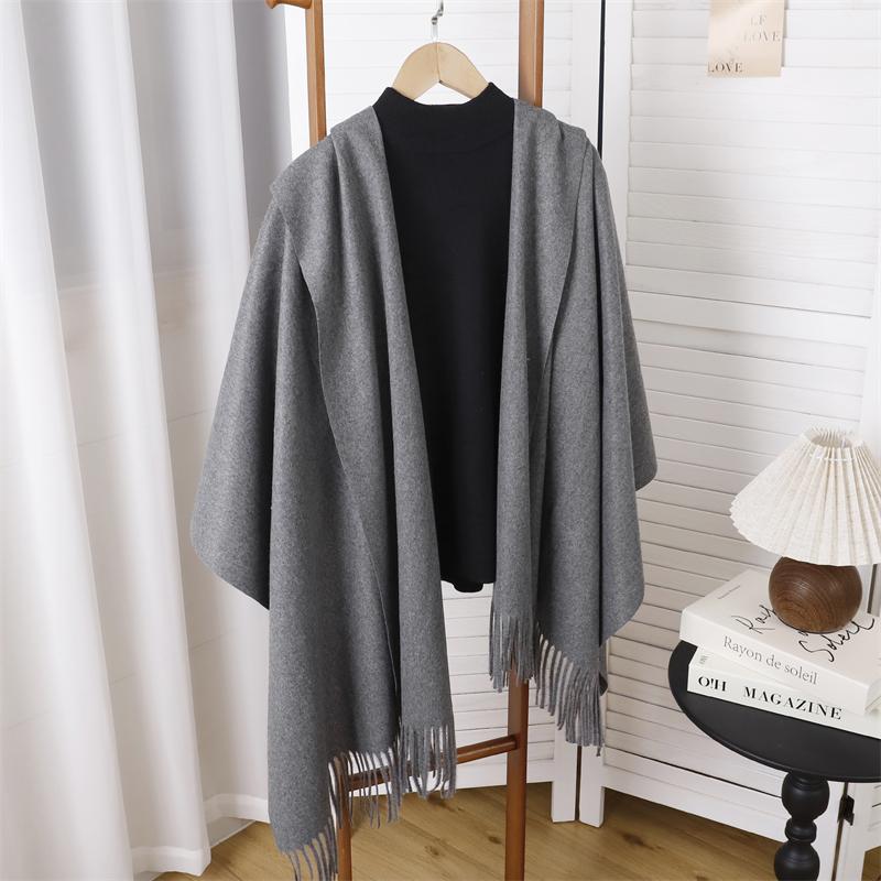 Winter Poncho Women Scarf Long Warm Cashmere Scarves Hijab Solid Lady Shawl Wrap Female Pashmina Bandana Head Scarfs NEW