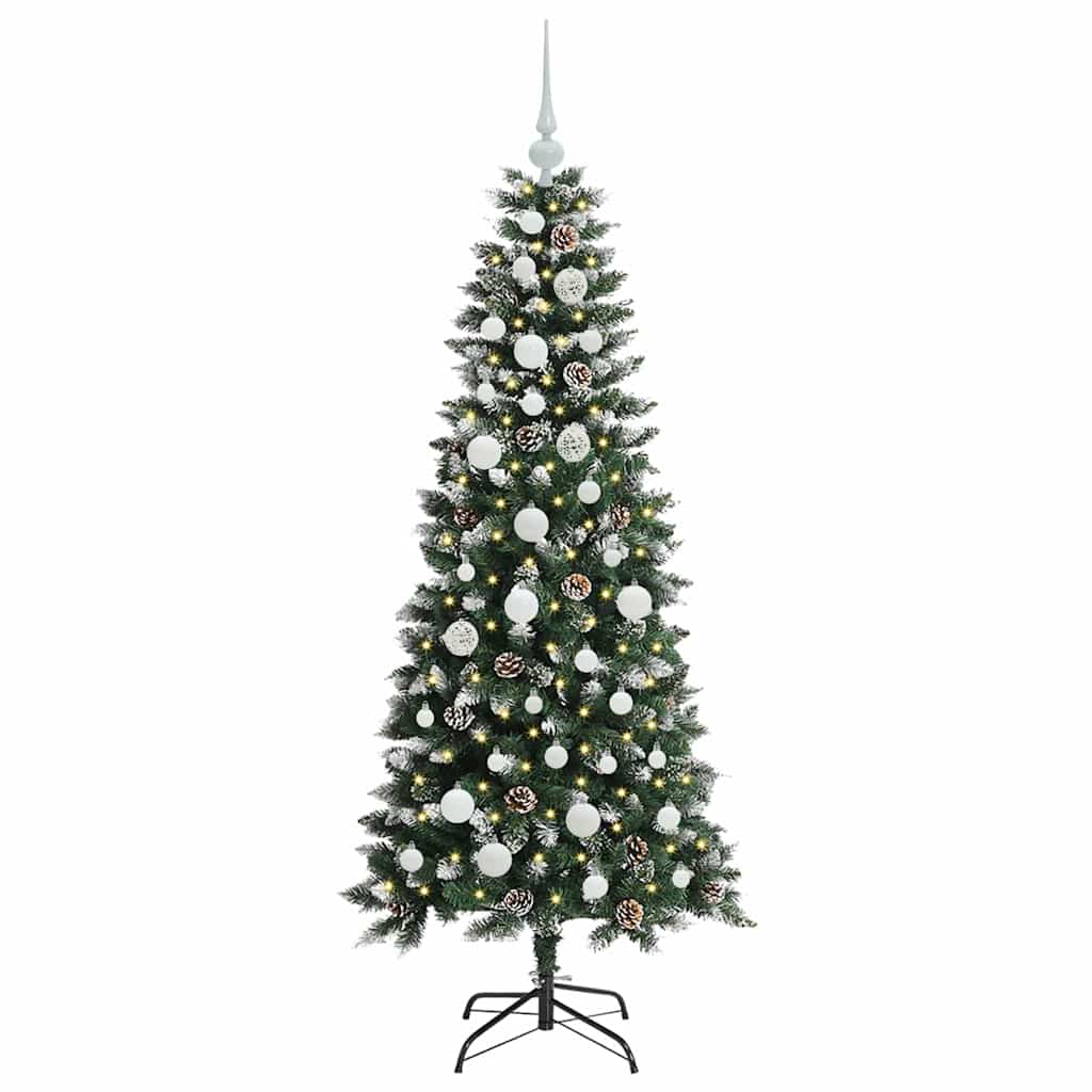 Artificial Christmas Tree with 150 LEDs and Stand Green 150 cm