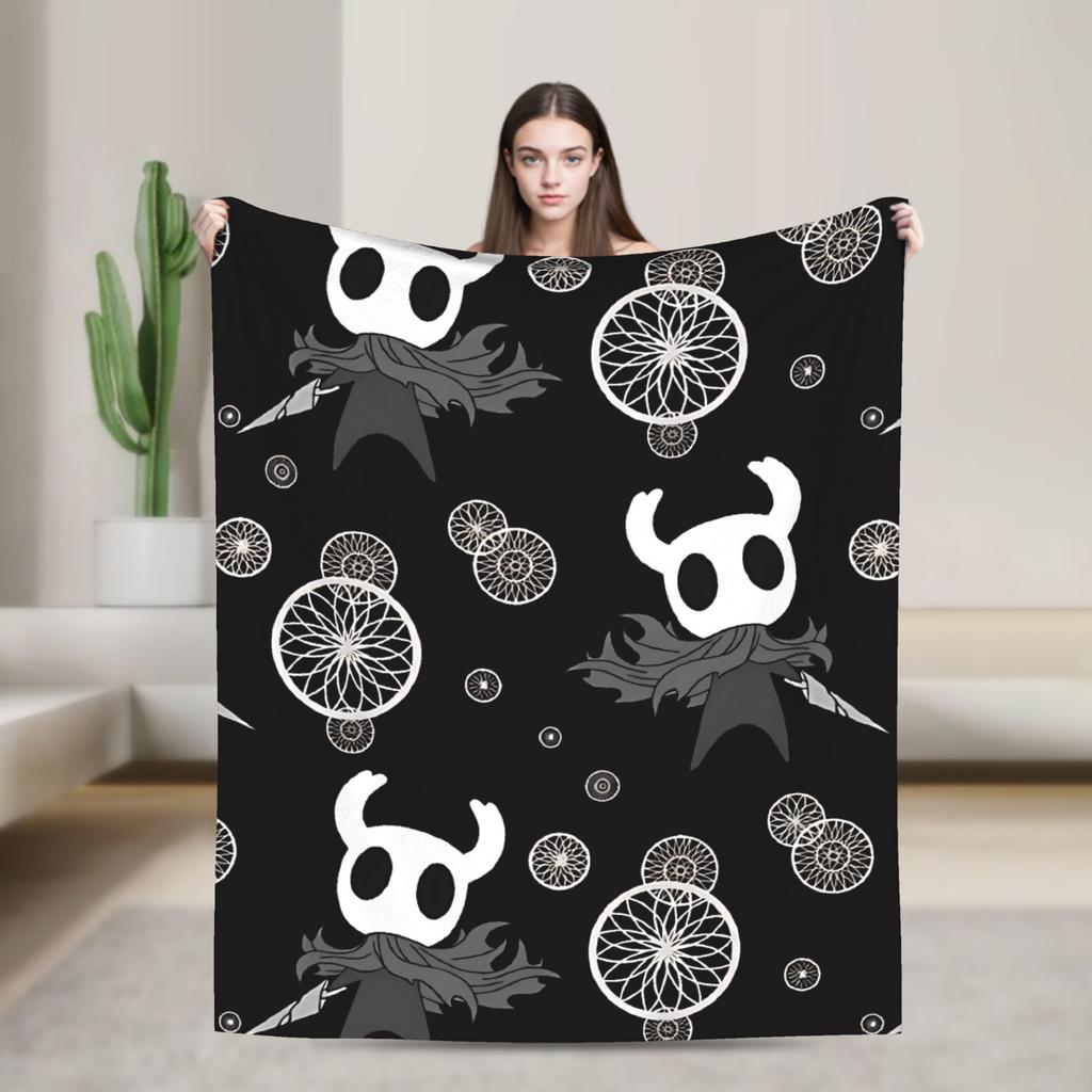 Hollow Knight Game Warm Soft Blankets Travel Plush Throw Blanket Street Trend Living Room Flannel Bedspread Sofa Bed Cover