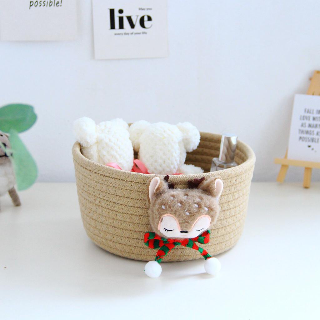 Handwoven Storage Basket - storage Organizer for Halloween and Christmas supplies - Decorative Bowknot Design,Multi-Purpose Bin