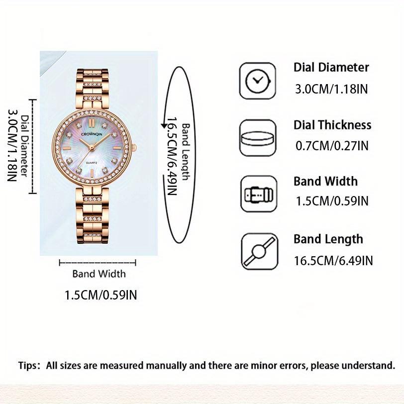 Luxury Women Quartz Watch Fashion Casual Round Rhinestone Ladies Wristwatches,Gifts for Women
